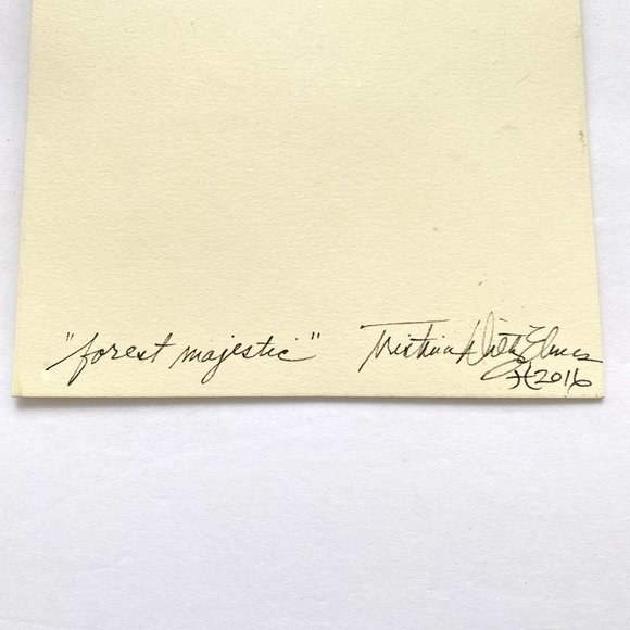 Forest Majestic - Original Wall Art Mixed Media Collage Painting 6"x6" - Picture 7 of 8